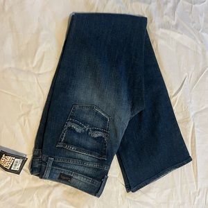 Lucky Brand Sweet N Low Indigo Wings Flared Med Wash Denim Blue Jeans Women’s 8